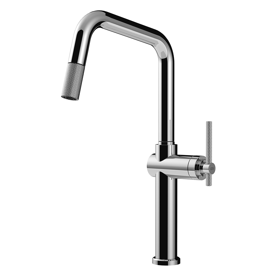 Gessi Habito keukenmengkraan met U-uitloop en uittrekbare handdouche Chroom