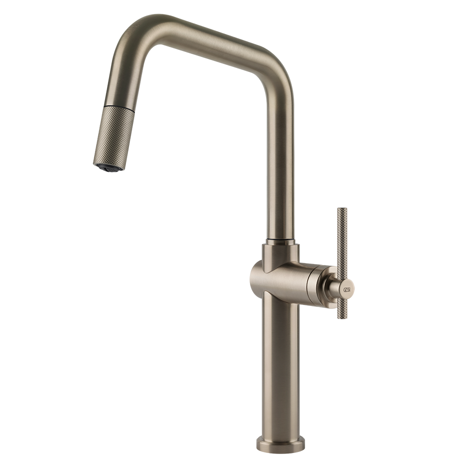Gessi Habito keukenmengkraan met U-uitloop en uittrekbare handdouche Finox