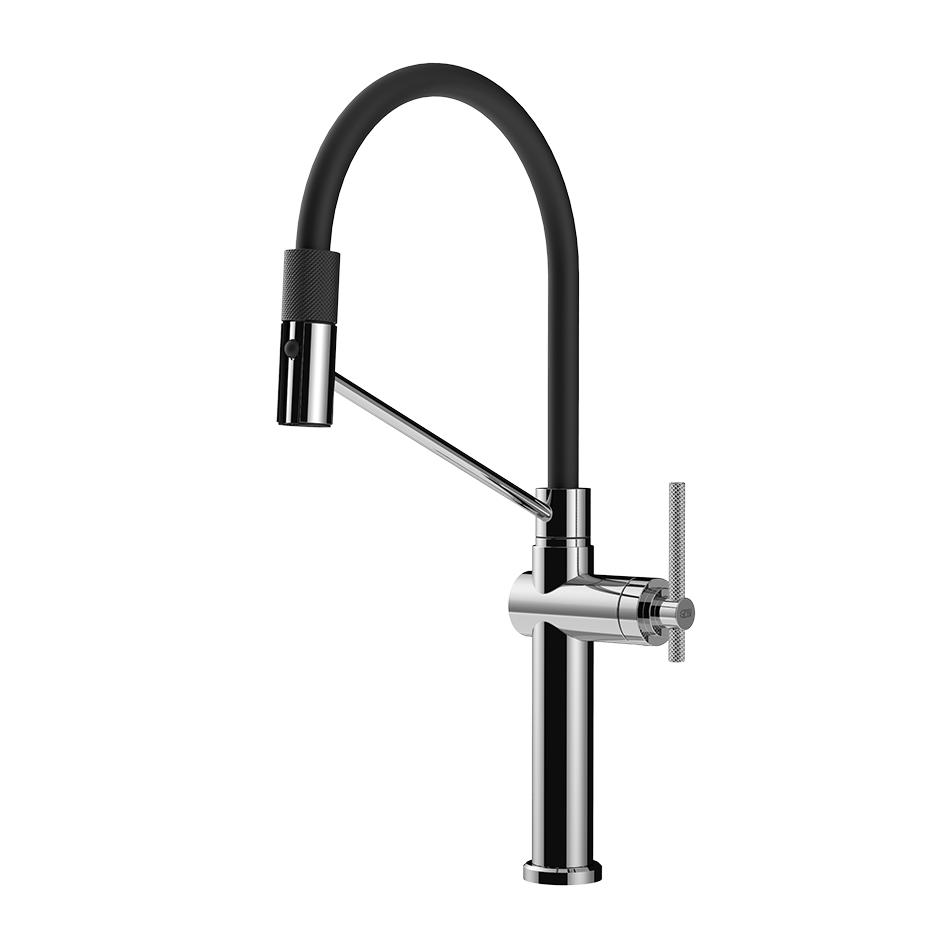 Gessi Habito semi-professionele keukenmengkraan met uittrekbare 2-straals handdouche Chroom