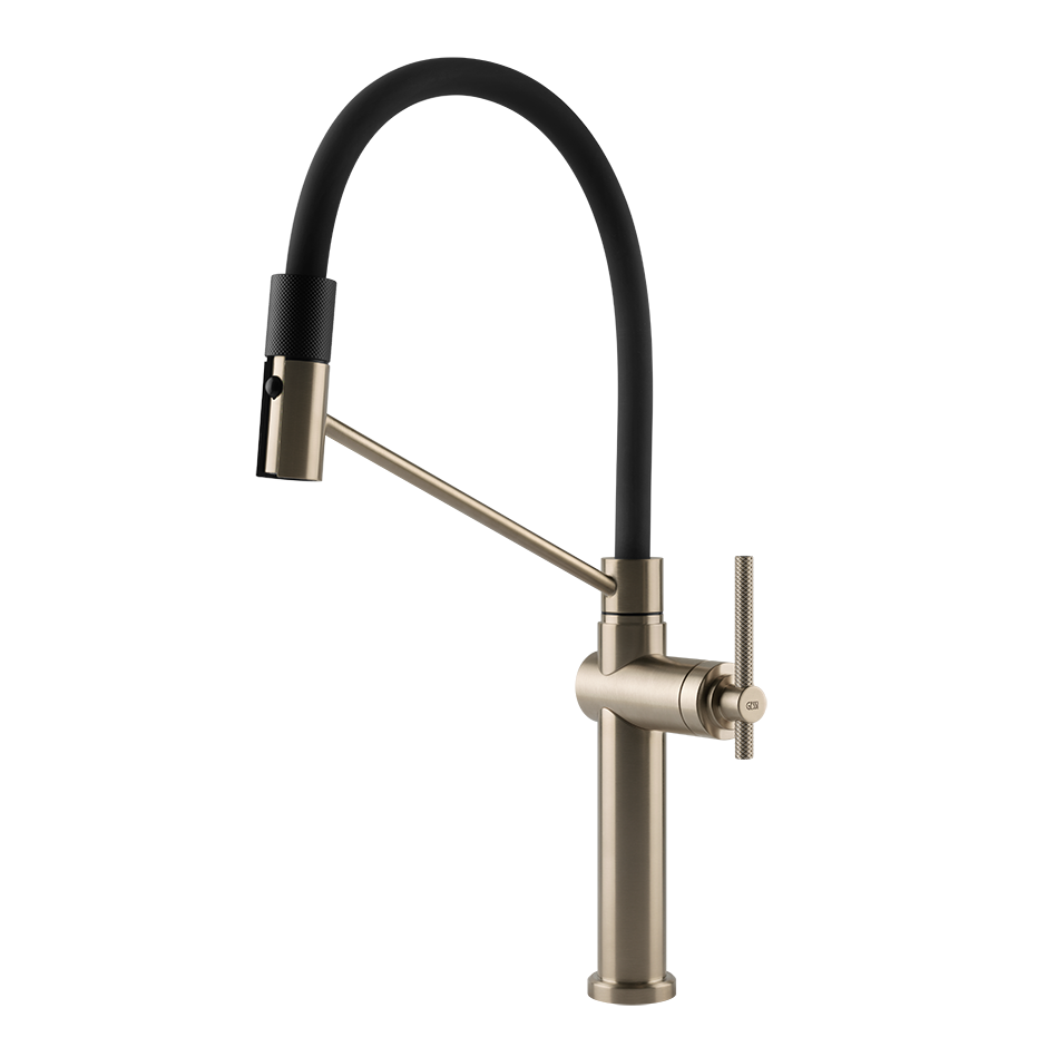 Gessi Habito semi-professionele keukenmengkraan met uittrekbare 2-straals handdouche Finox