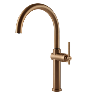 Gessi Habito keukenmengkraan met gebogen uitloop Warm Brons Geborsteld