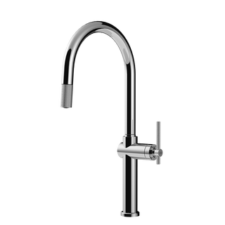 Gessi Habito keukenmengkraan met gebogen uitloop en uittrekbare handdouche Chroom