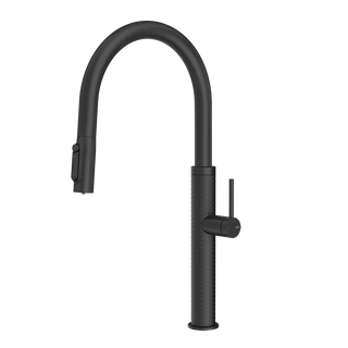 Gessi 316 Meccanica filterwaterkraan met gebogen uitloop en uittrekbare 2-straals handdouche Mat Zwart