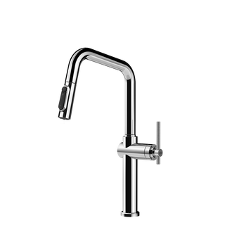 Gessi Habito Diamantato filterwaterkraan met U-uitloop en uittrekbare 2-straals handdouche Chroom