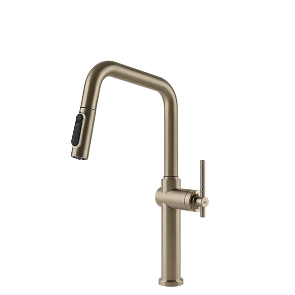 Gessi Habito Diamantato filterwaterkraan met U-uitloop en uittrekbare 2-straals handdouche Finox
