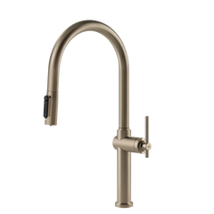 Gessi Habito Diamantato filterwaterkraan met gebogen uitloop en uittrekbare 2-straals handdouche Finox