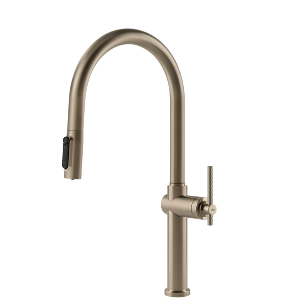 Gessi Habito Diamantato filterwaterkraan met gebogen uitloop en uittrekbare 2-straals handdouche Finox