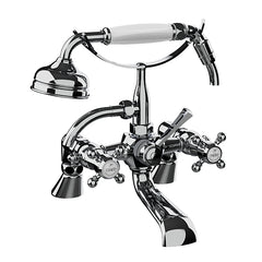 Horus Ascott badrandmengkraan met kruisgrepen en handdouche, hartafstand 150 mm 62.485