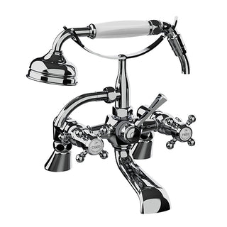 Horus Ascott badrandmengkraan met Astoria-kruisgrepen en handdouche, hartafstand 150 mm 20.485