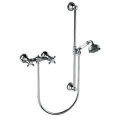 Horus Ascott opbouw douchemengkraan met Astoria-kruisgrepen, glijstang en handdouche, hartafstand 150 mm 20.516