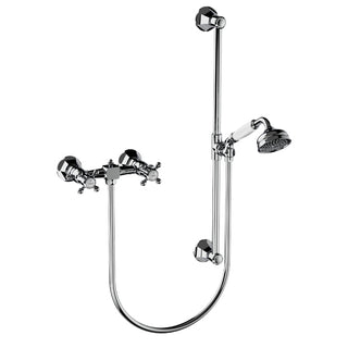 Horus Ascott opbouw douchemengkraan met Astoria-kruisgrepen, glijstang en handdouche, hartafstand 150 mm 20.516