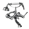 Horus Ascott wand badmengkraan met hendels en handdouche, hartafstand 150 mm 65.414