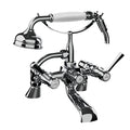 Horus Ascott badrandmengkraan met hendels en handdouche, hartafstand 150 mm 65.485