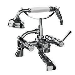 Horus Ascott badrandmengkraan met hendels en handdouche, hartafstand 150 mm 65.485