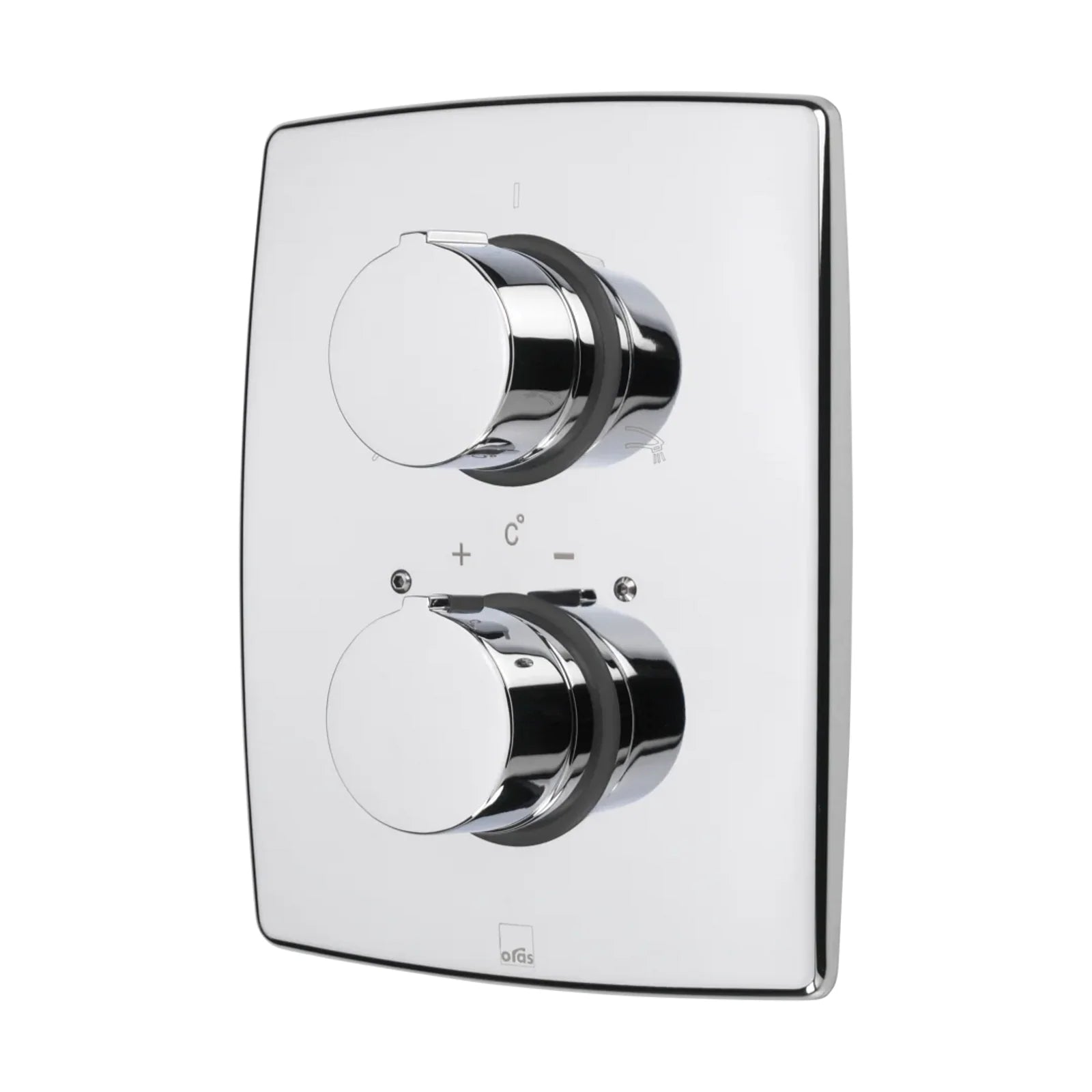 Oras Cubista Afwerkset inbouw thermostatische bad- en douchekraan Chroom