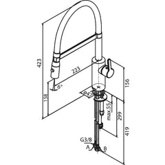 Damixa Silhouet Pro Keukenmengkraan Steel
