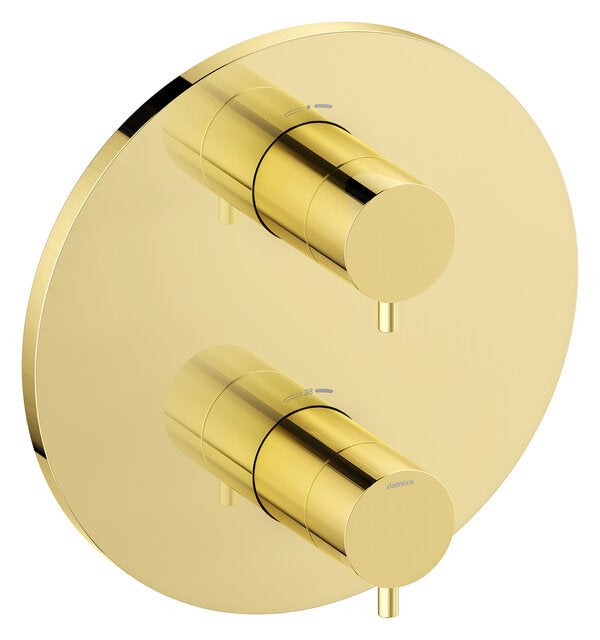 Damixa Afbouwset thermostaat rond 20 cm Gepolijst messing PVD 76706.77
