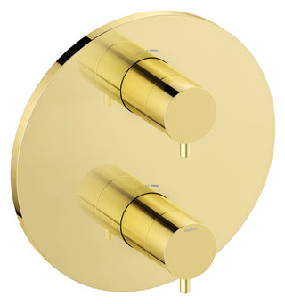 Damixa Afbouwset thermostaat rond 20 cm Gepolijst messing PVD 76706.77