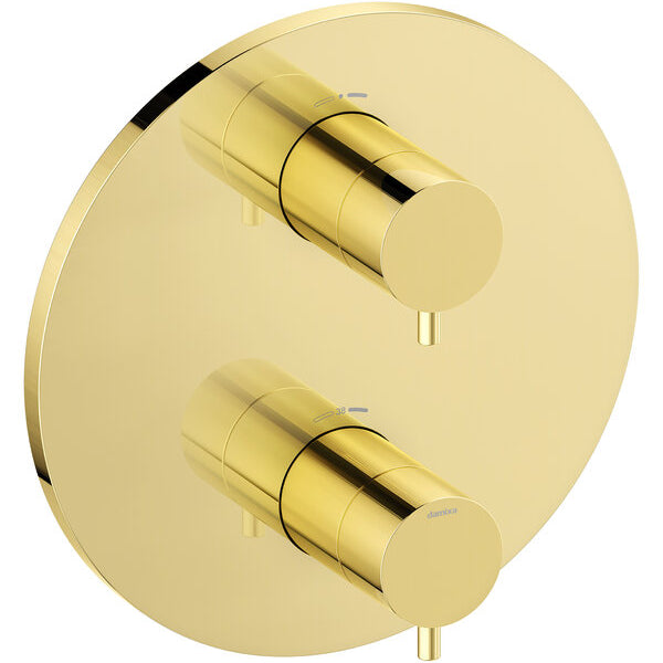 Damixa Afbouwset thermostaat rond 20 cm Gepolijst messing PVD 76706.77