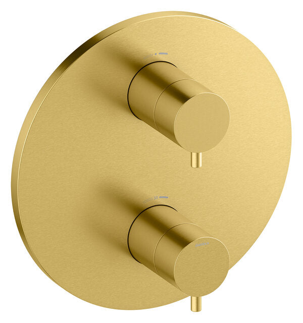 Damixa Afbouwset thermostaat rond 20 cm Mat messing PVD 76706.79