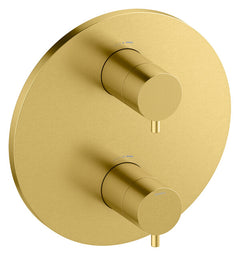 Damixa Afbouwset thermostaat rond 20 cm Mat messing PVD 76706.79