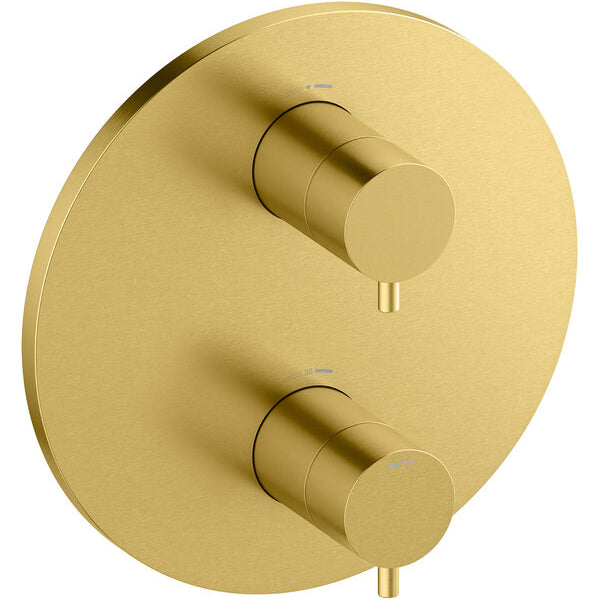 Damixa Afbouwset thermostaat rond 20 cm Mat messing PVD 76706.79