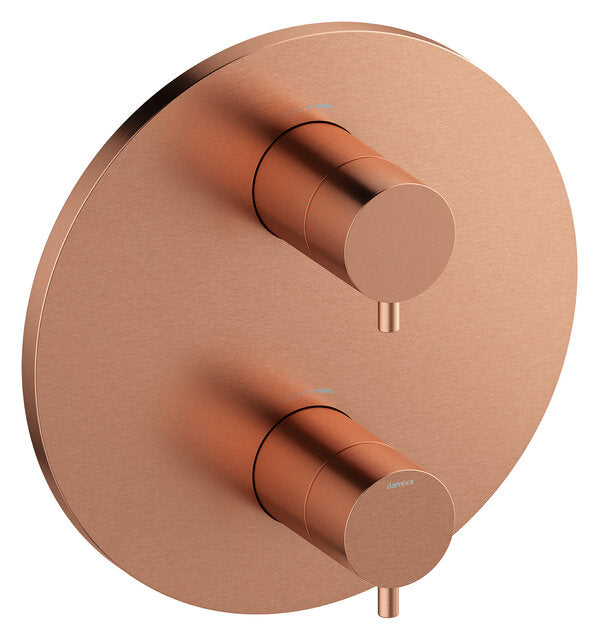 Damixa Afbouwset thermostaat rond 20 cm Mat koper PVD 76706.87