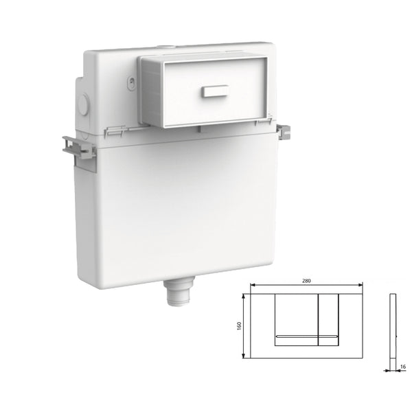 Sanit onderdelen inbouw reservoir met medium opening 2010-2014 CC-120-M-FO-2V-L