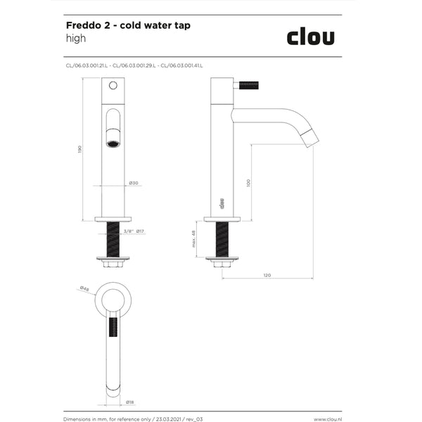 CLOU Freddo 2 fonteinkraan hoge versie