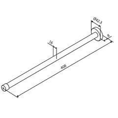 Damixa Zen Handdoekhouder Enkel 400mml Chroom