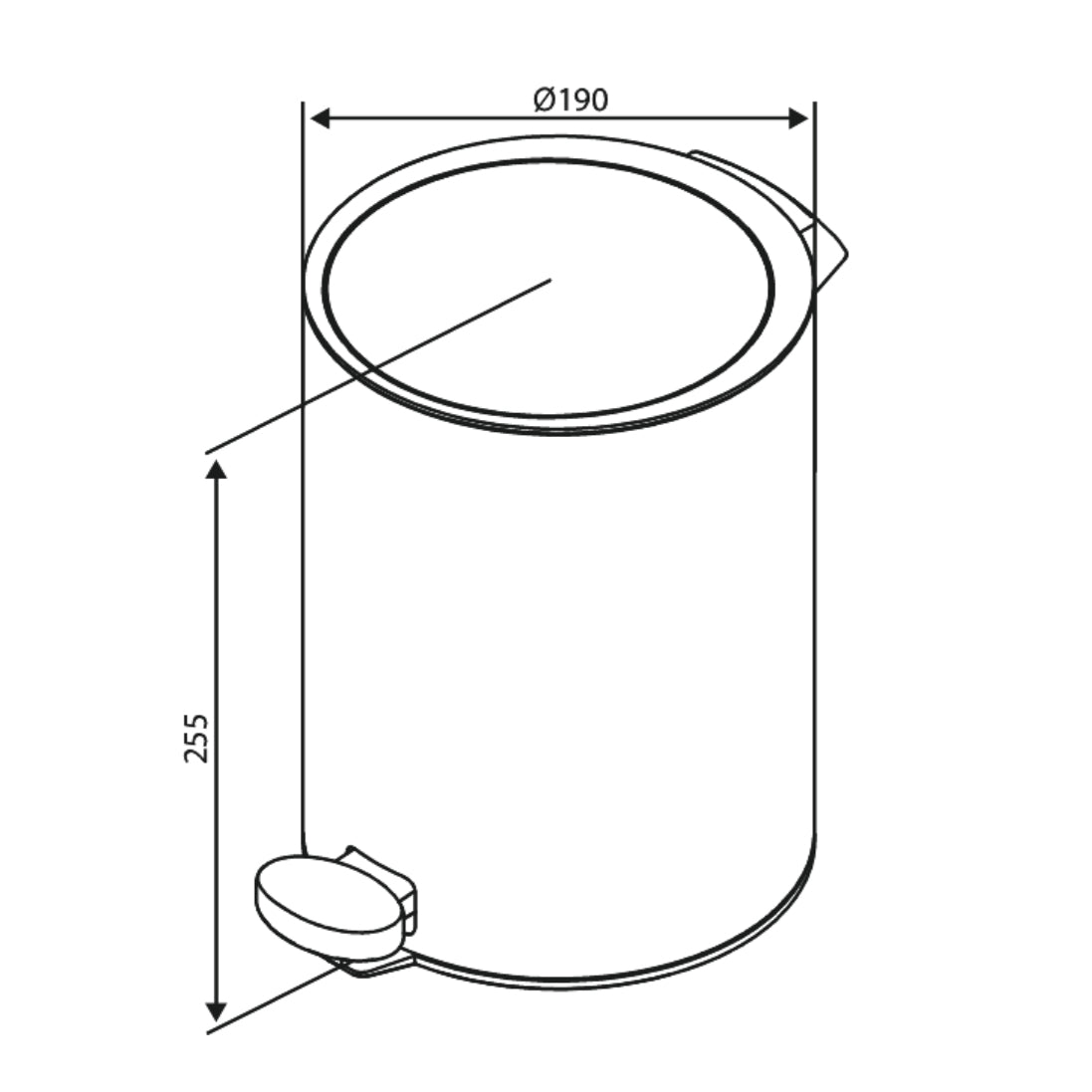 Damixa Zen Pedaalemmer 3 Liter Chroom