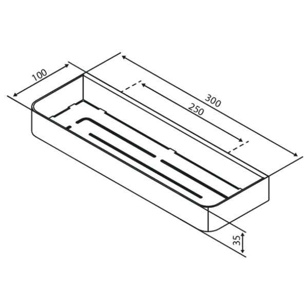 Damixa Zen Doucherek 300x100x35mm Chroom