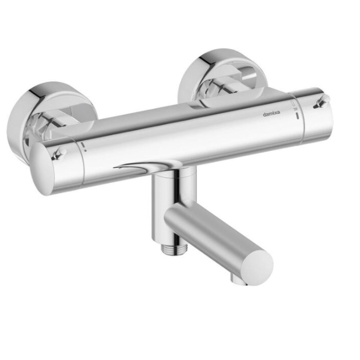 Damixa Iris bad-douchemengkraan thermostatisch hoh 15cm met draaibare uitloop Chroom