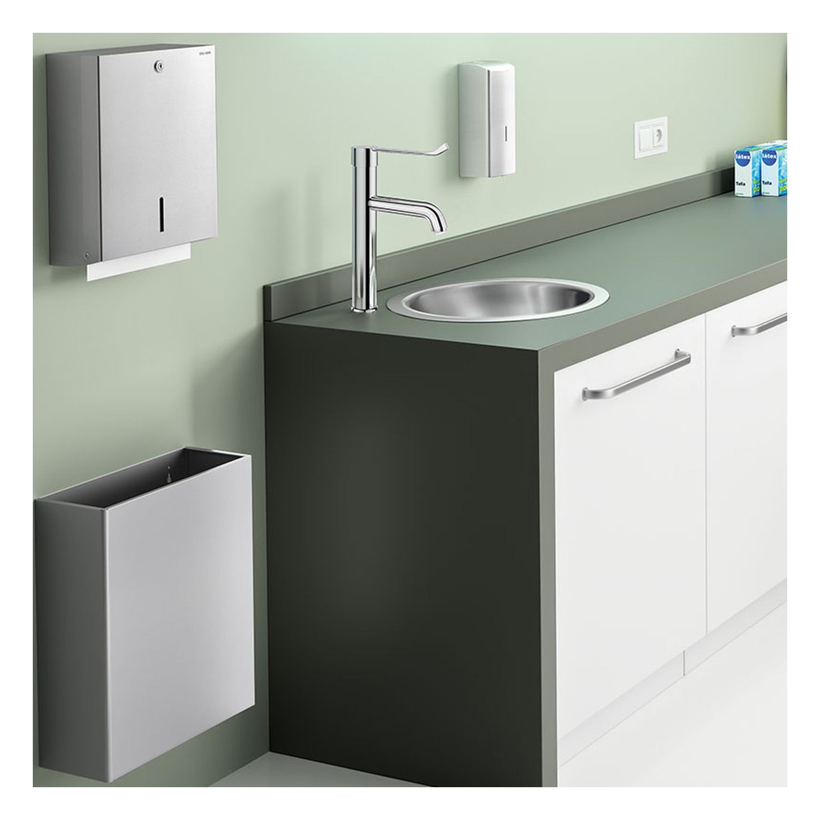 Delabie HEMI ronde inbouw waskom Ø310 mm RVS mat - afbeelding 4
