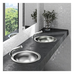 Delabie HEMI ronde inbouw waskom Ø385 mm RVS mat - afbeelding 2