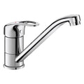 Delabie Mechanische mengkraan voor spoeltafel of trog met open greep en draaibare uitloop 215 mm chroom