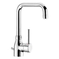 Delabie Mechanische wastafelmengkraan met staafgreep, BIOSAFE uitloop 150 mm en trekplug chroom