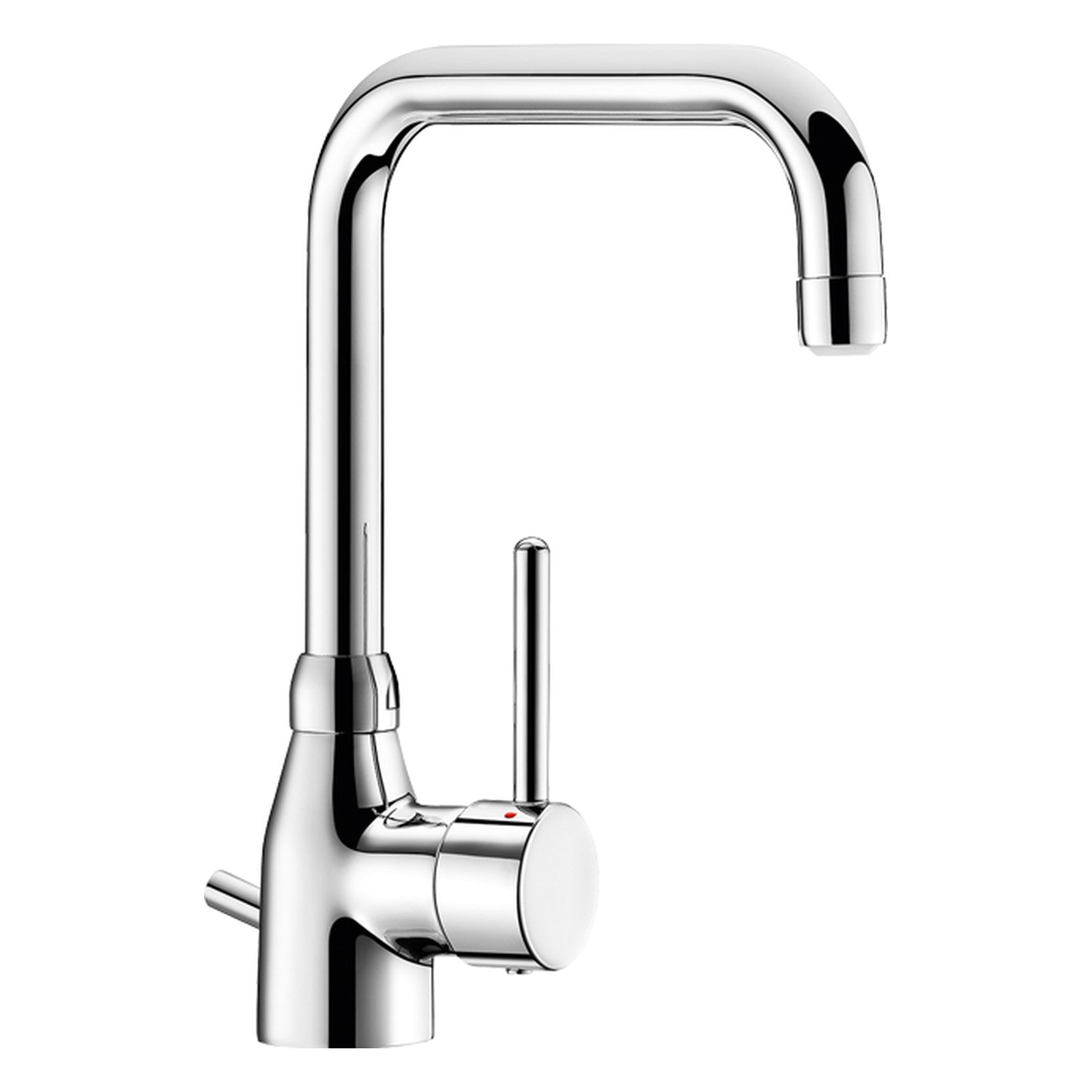 Delabie Mechanische wastafelmengkraan met staafgreep, BIOSAFE uitloop 150 mm en trekplug chroom