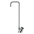 Delabie Kraan met zwanenhalsuitloop voor drinkfontein met aansluiting kunststof buis 4x6 direct sluitend chroom