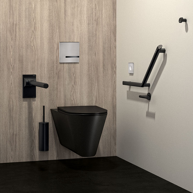 Delabie Toiletborstelhouder muurmodel met deksel mat zwart - afbeelding 4