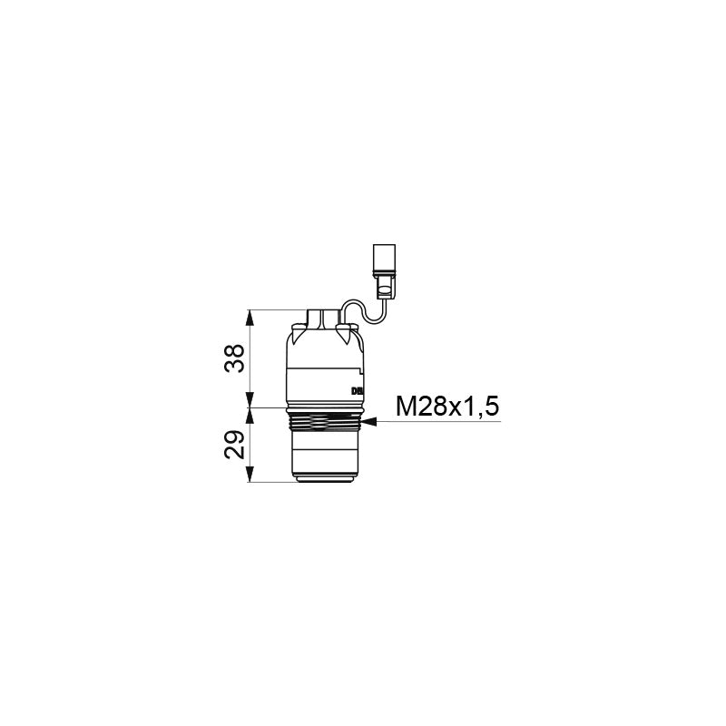 Delabie Elektroventiel 6V MM1/2 voor TEMPOMATIC 4 urinoir - maattekening