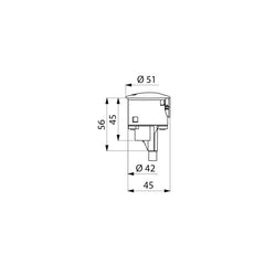 Delabie Elektronische sturing TEMPOMATIC 4 wastafelkraan netspanning - maattekening