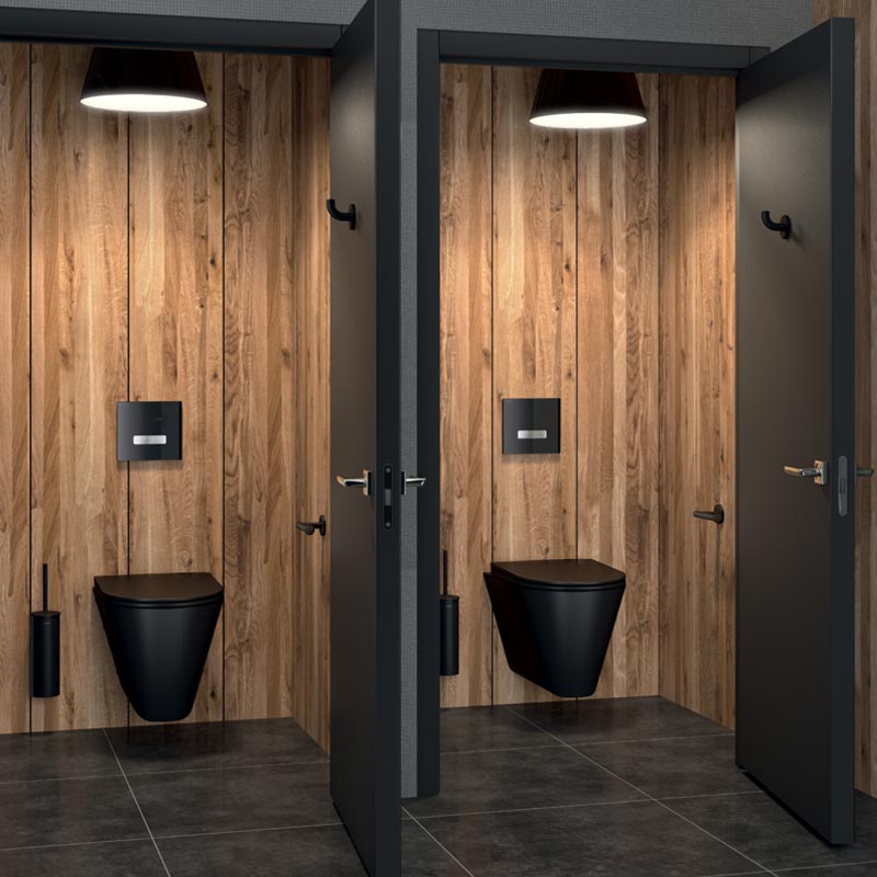 Delabie Toiletrolhouder voor enkele rol mat zwart - afbeelding 2