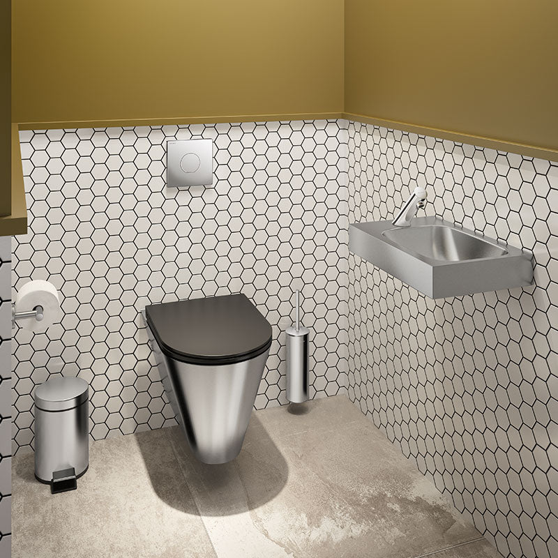 Delabie Toiletrolhouder voor enkele rol RVS mat - afbeelding 3