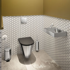Delabie Toiletrolhouder voor enkele rol RVS mat - afbeelding 3