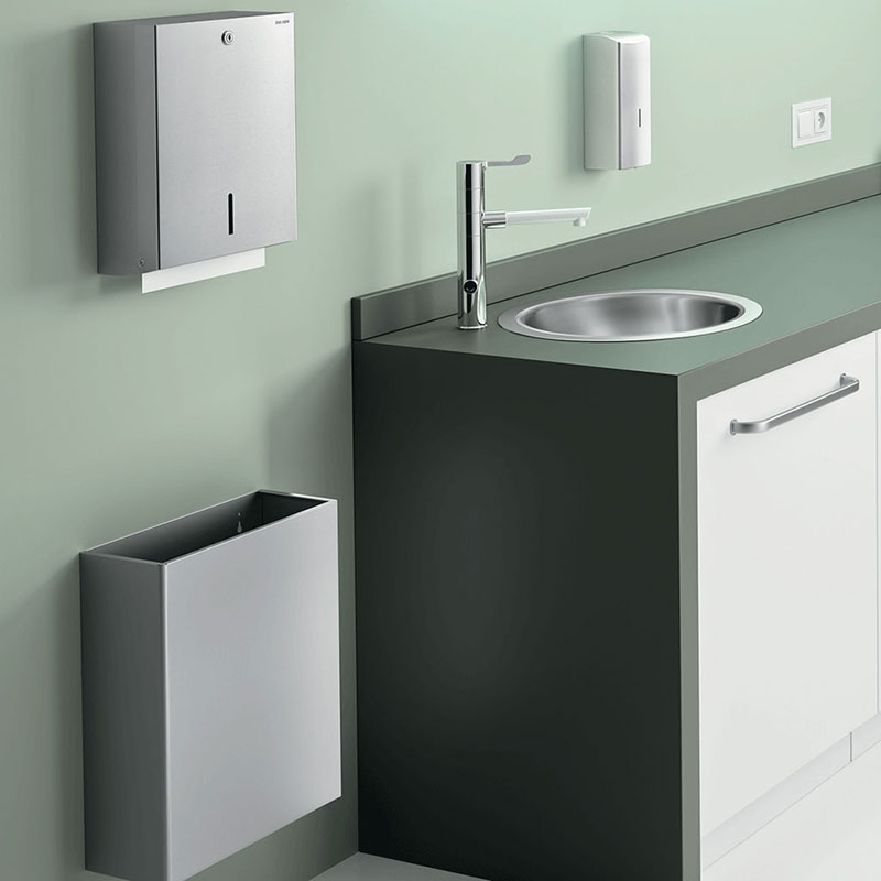 Delabie Afvalkorf muurmodel 25 liter RVS mat - afbeelding 2