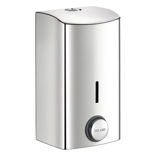 Delabie Zeepdispenser muurmodel met soepele drukknop 0,5 liter RVS glanzend