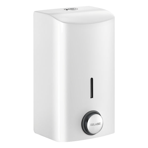 Delabie Zeepdispenser muurmodel met soepele drukknop 0,5 liter wit