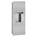 Delabie Inbouw combinatie handdoekdispenser en afvalbak 10 liter RVS mat