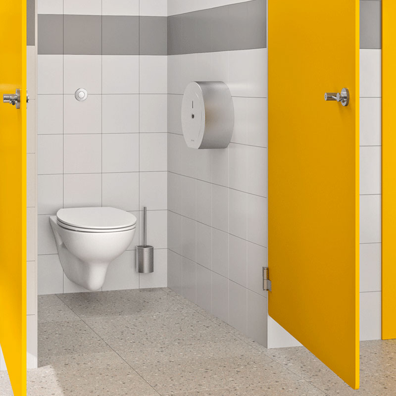 Delabie JUMBO toiletrolhouder 400 m met slot RVS mat - afbeelding 2